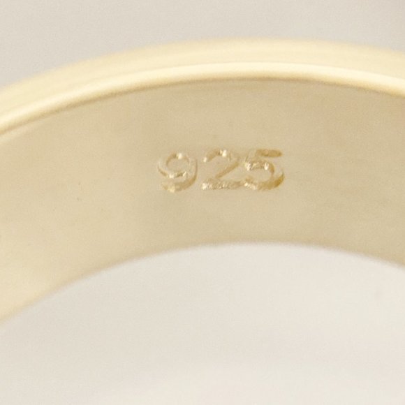 6 MM Flat 14KT Gold Plated Silver Band Ring - Picture 4 of 6